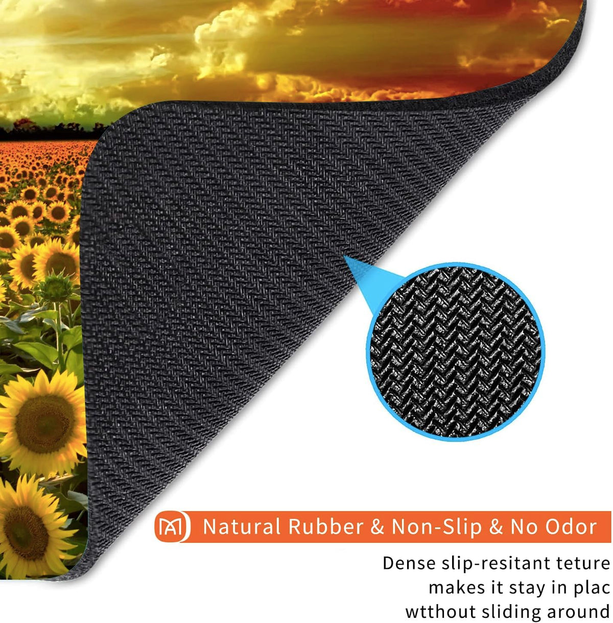 Square Mouse Pad Sunflower, Personalized Premium-Textured Custom Mouse Mat Design, Washable Mousepad Cloth, Non-Slip Rubber Base Computer Mouse Pads for Wireless Mouse