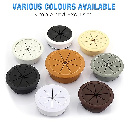 BOPOREAE 2 Pcs Desk Grommet 2-3/8" (60mm), Desk Hole Cover for Cables