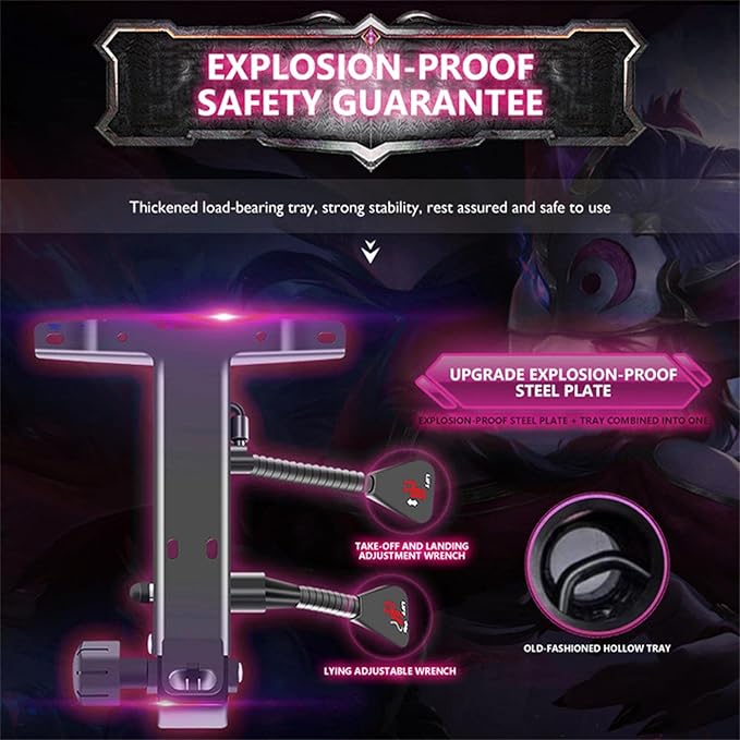 Gaming Chair with Speakers LED Video Game Chair with Footrest Ergonomic Game Chair with Full Massage Lumbar Support Backrest Adjustable Reclining Gamer Chairs for AdultsPink
