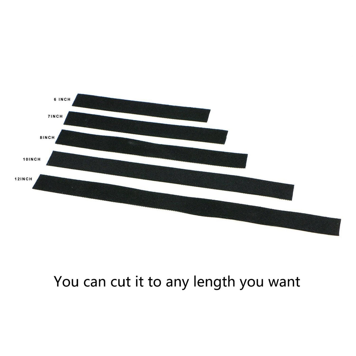 Saisn Reusable Fastening Tape Cable Ties 3/4 Inch Double Side Hook Roll (10 Yard, Black)