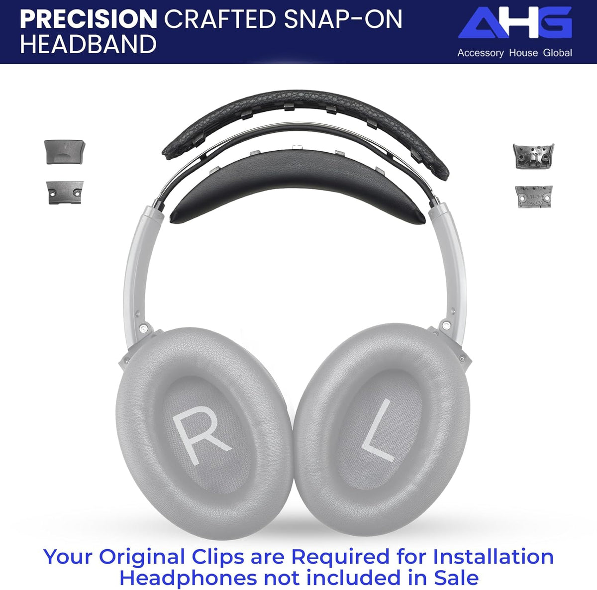 Replacement QC Ear Pad and Headband Pad Kit Cushion. Compatible with Bose QuietComfort (2023) QC45 QCSE QC35 II Wireless Noise Cancelling Headphones (Black) Easy DIY Fit