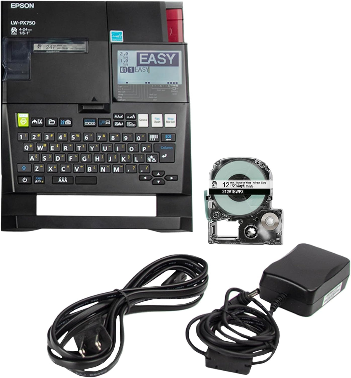 LABELWORKS Epson LW-PX750PCD Industrial Label Maker Kit - Complete Kit with Accessories, Compatible with Large Variety of Tape Types, Portable Handheld Label Printer