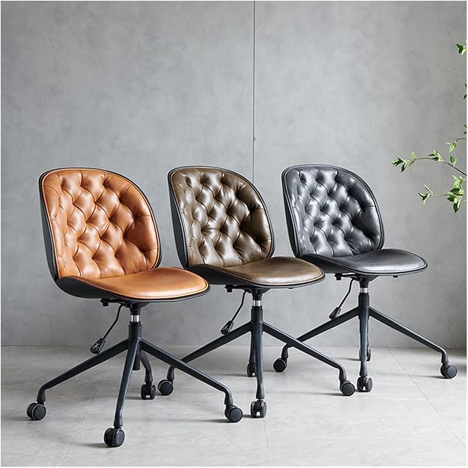Adjustable Office Computer Chair with Armrest Chair Backrest Computer Chair Rotary Lift Gaming Chair Office Chairs(Dark Brown)