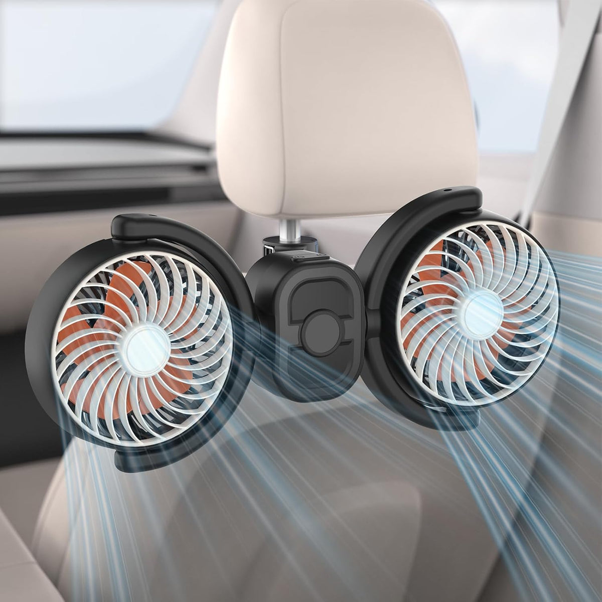 5V/2A 3 360 Hayousui Backseat Car Fan for Kids: Battery & USB Powered Rear Seat Car Cooling Fans, Speed Independent