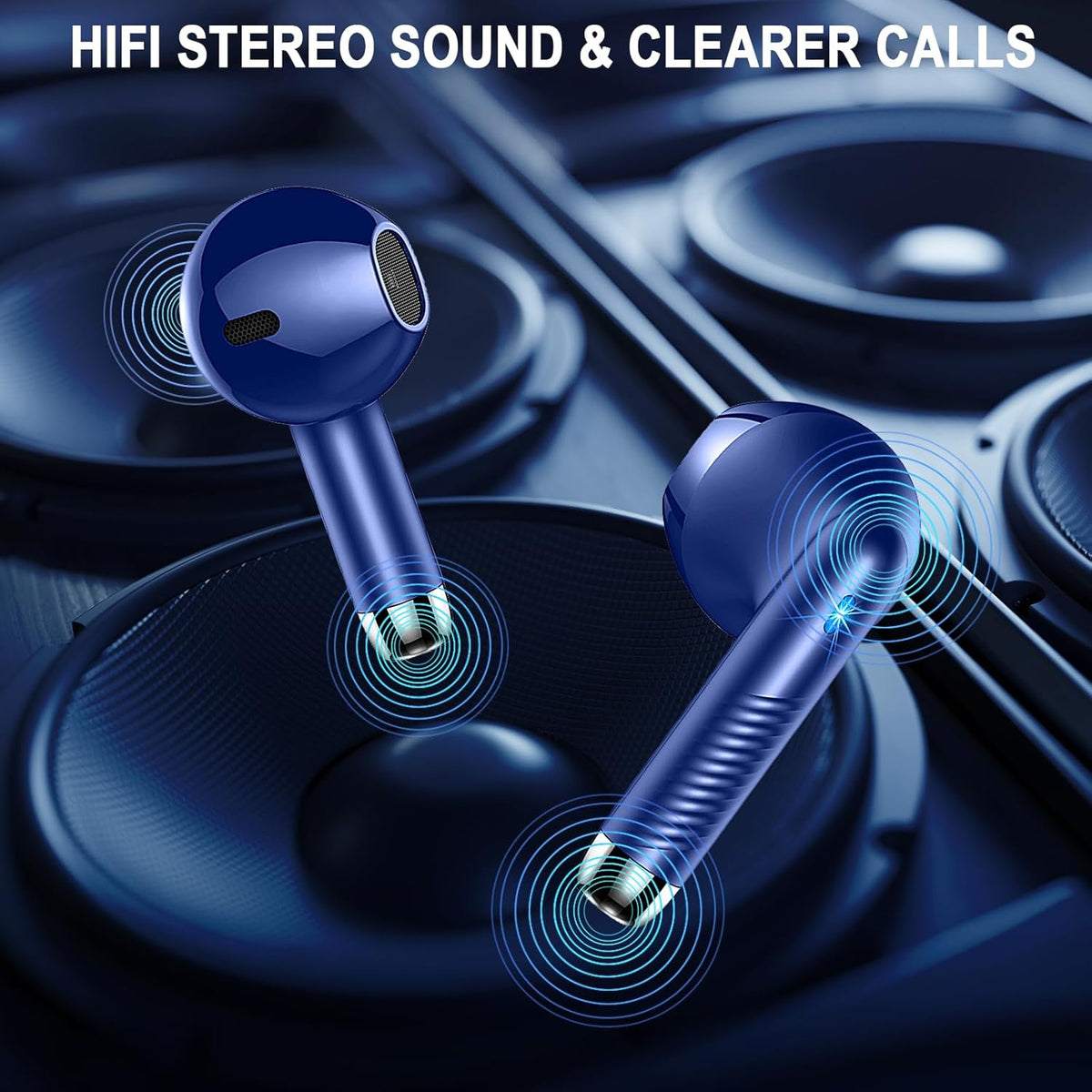 Wireless Earbuds, Bluetooth 5.4 Ear Buds LED Power Display Headphones Bass Stereo, Bluetooth Earbuds in-Ear Noise Cancelling Mic, 40H Playback Mini Case IP7 Waterproof Sports Earphones for Android iOS