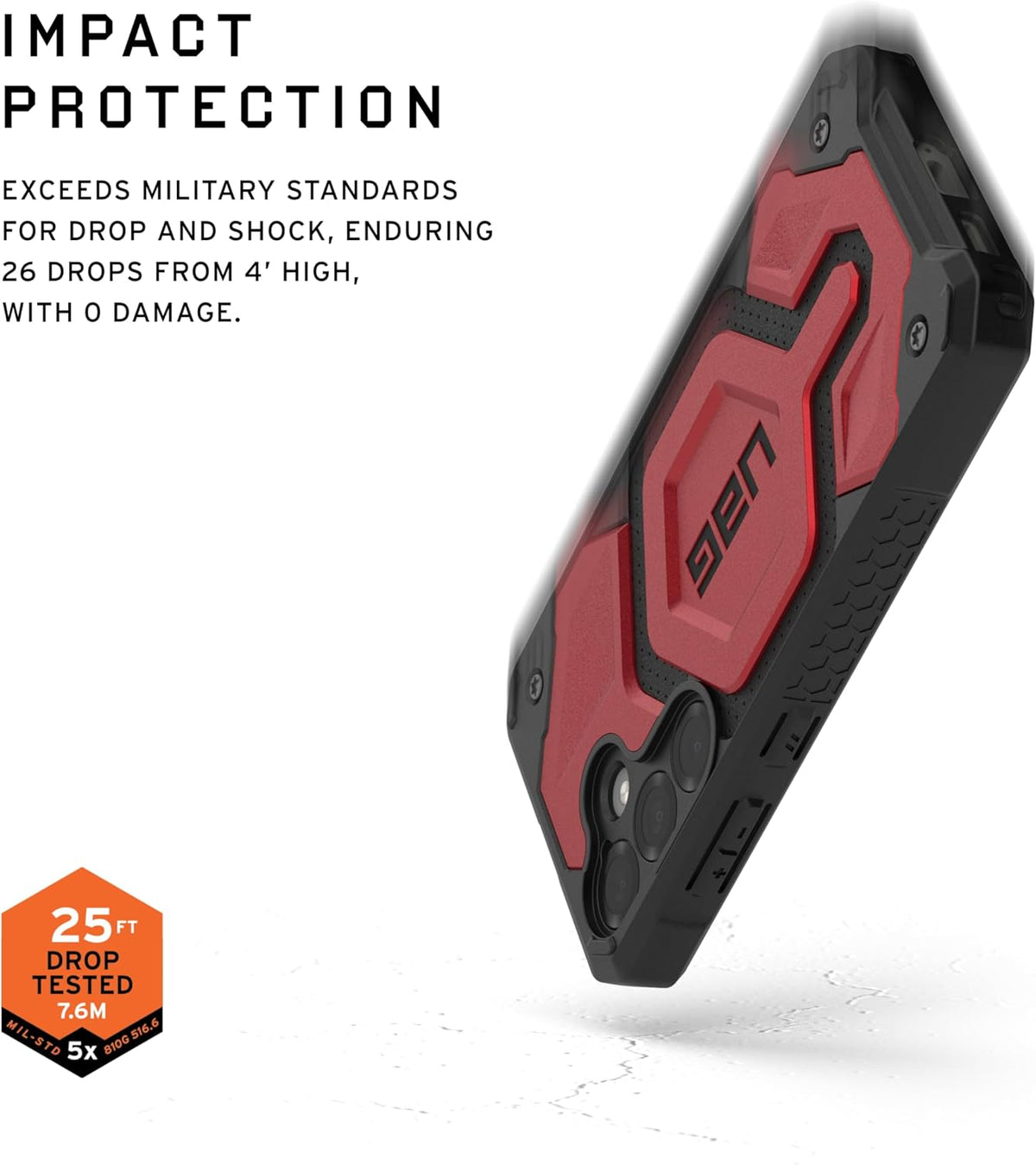 URBAN ARMOR GEAR UAG for Samsung Galaxy S25 Case 6.2" Monarch Pro - Compatible with Magnetic Charging Premium Rugged Military Drop Tested Protective Cover, Crimson
