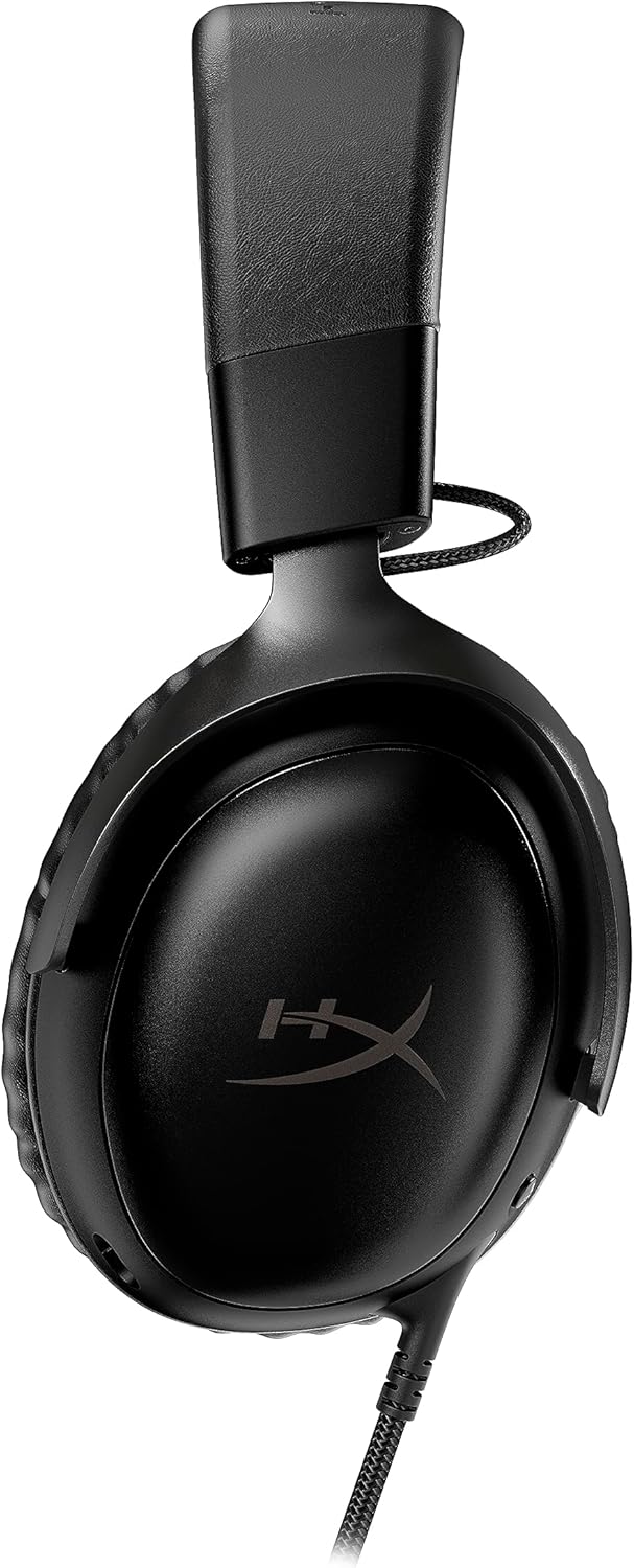 HyperX Cloud III – Wired Gaming Headset, PC, PS5, Xbox Series X|S, Angled 53mm Drivers, DTS Spatial Audio, Memory Foam, Durable Frame, Ultra-Clear 10mm Mic, USB-C, USB-A, 3.5mm – Black