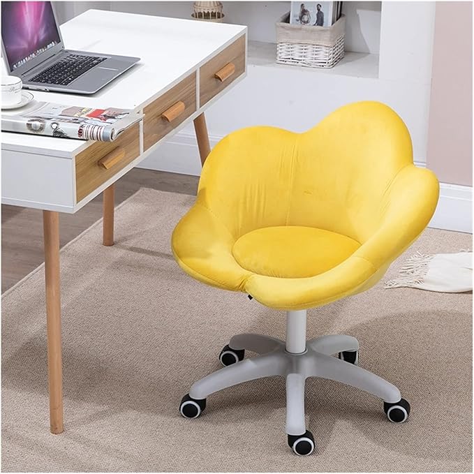 Adjustable Office Computer Chair with Armrest Small Apartment Computer Chair for Student Dormitory Study Makeup Chairs Home Rotating Writing Office Chair(Gray)