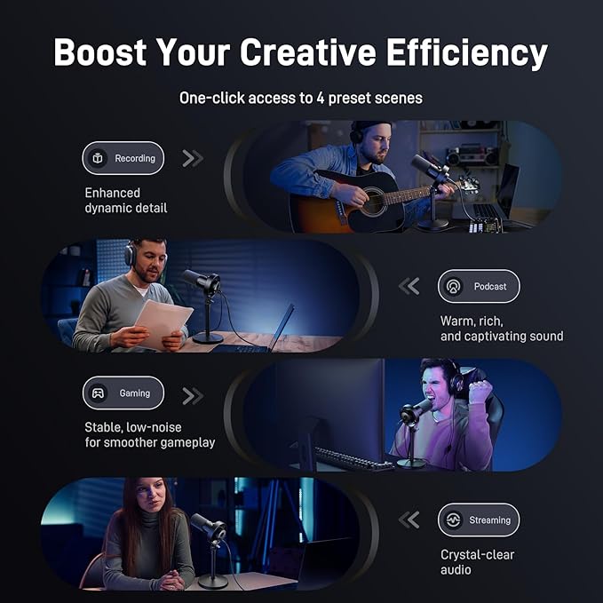 MAONO USB XLR Dynamic Microphone for Podcast: PC Computer Gaming Mic with 192kHz/24bit for Studio Recording Streaming Content Creation (PD300XT+BA37)