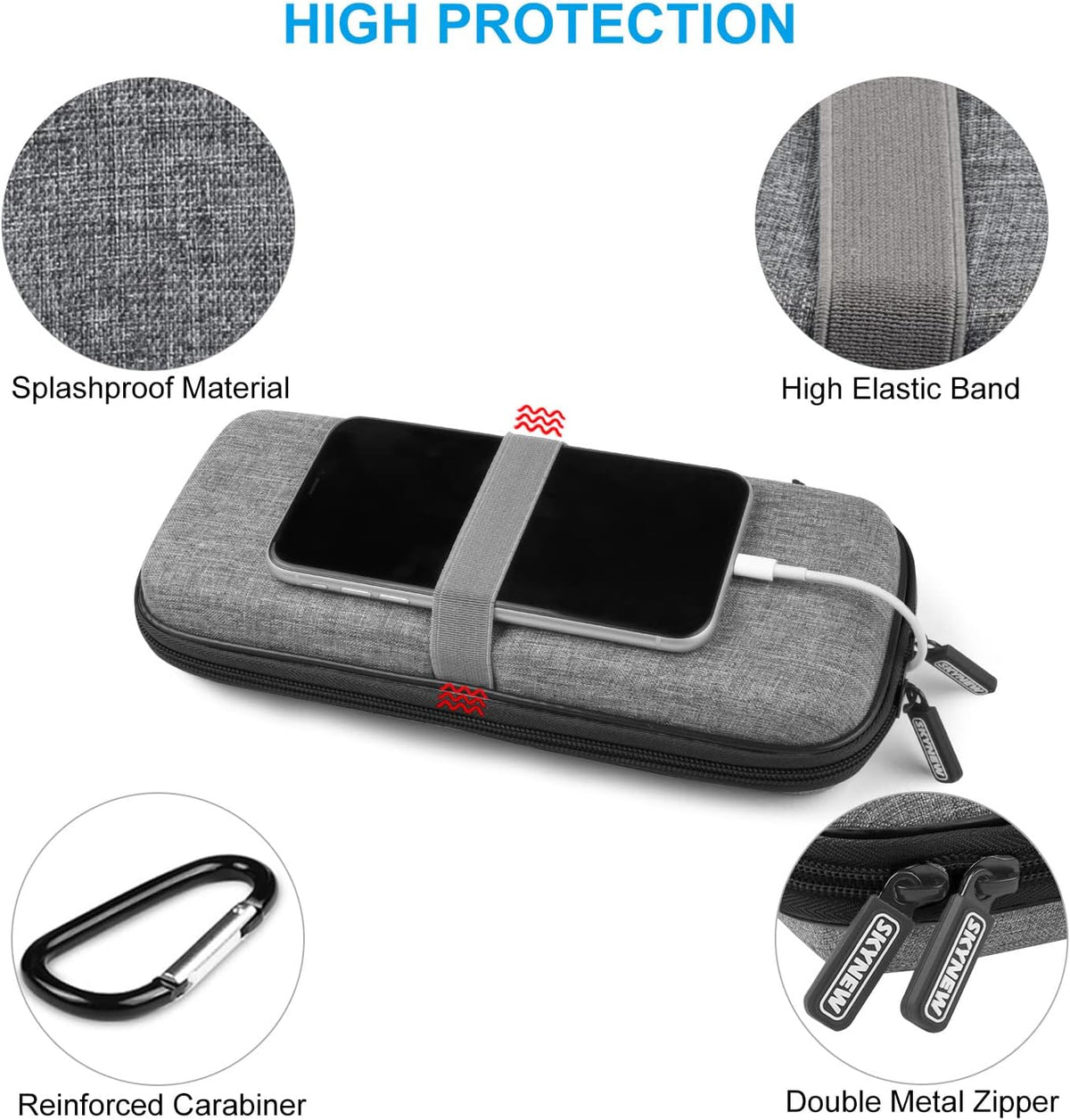 Powerbank Hard Drive Case Compatible with Anker Power Core 26800mAh/ PowerCore +26800mAh, RAV Power 26800/20100/20000mAh, ROMOSS 30000mAh, Miady 10000/15000mAh (Medium-Light Grey)