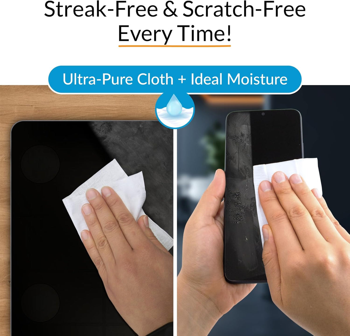 iCloth (24 Screen Cleaner Wipes by Individually Wrapped Travel Size Streak-Free Large Wipes)