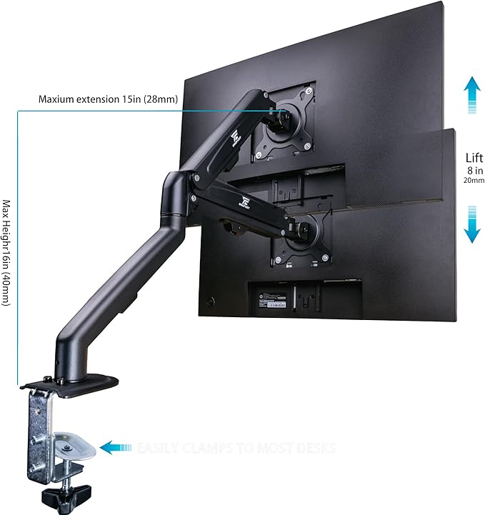 HP Series 5 Pro 24 FHD IPS Monitor with 5ms Response Time Anti-Glare Flicker Free 350 nits Brightness VESA Mount (100mm) Displayport HDMI Black/Silver w/DKZ Hub &amp ErgoFlexy Single Mount Ar