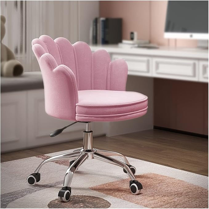 Adjustable Office Computer Chair with Armrest Office Chair Office Pink Study Home Game Chair Swivel Lift Bedroom Chair(Gray-White)