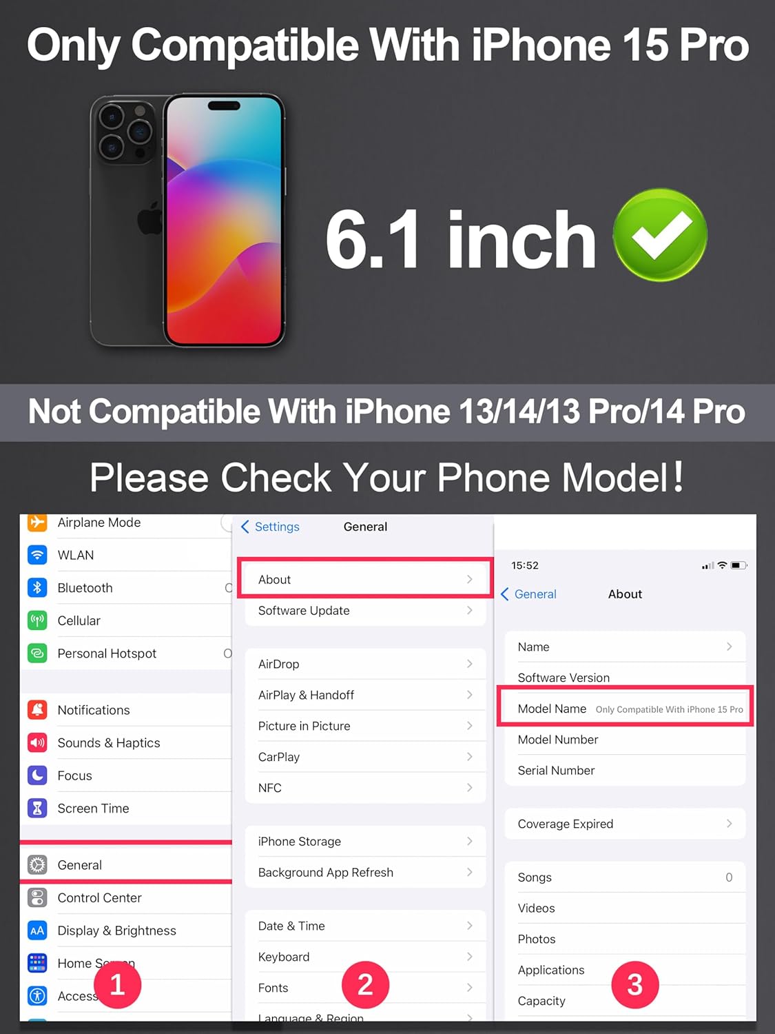 2 Pack Matte Screen Protector for iPhone 15 Pro 6.1 inch, Anti-Fingerprint & Anti-Glare Screen Protector Tempered Glass Easy Installation