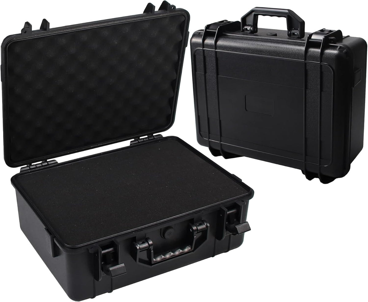 Hard Case with Foam Camera Hard Case Large Waterproof Protective Case Travel Camera Cases Hard Shell Equipment Foam Case for Electronics, 16" L x 11.8" W x 6.5" H