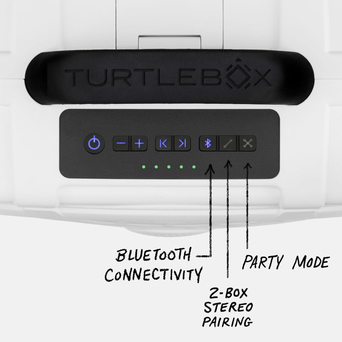 Turtlebox Original Gen 3: Portable Outdoor Bluetooth Speaker – Ultra-Loud (120dB), Waterproof (IP67), Rugged, Impact-Resistant, 3-Day Battery | Party Mode: Unlimited Pairing Stereo, White/Royal Blue