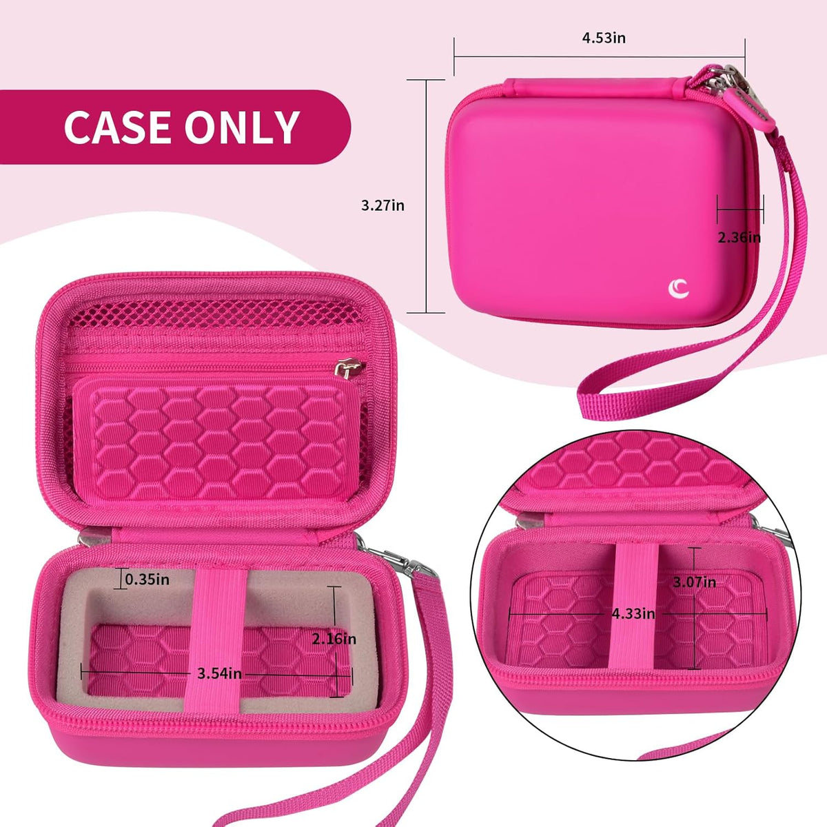 Carrying & Protective Case for Digital Camera, AbergBest 21 Mega Pixels 2.7" LCD Rechargeable HD/Kodak Pixpro/Canon PowerShot ELPH 180/190 / Sony DSCW800 / DSCW831 Cameras for Travel - Rose Red
