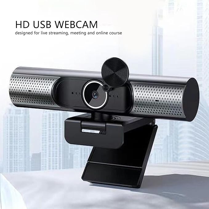 CUIFATI 2K USB Webcam with Mic and Speaker Auto Focusing Streaming Camera 30Fps Computer Camera for Desktop Laptop Video Chat Noise Reduction Plug and Play