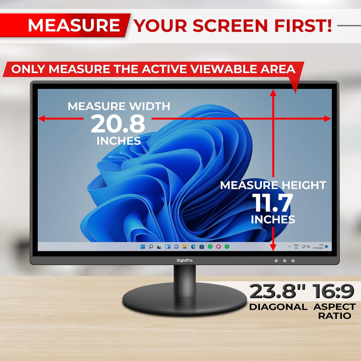 23.8 Inch 16:9 [2 Pack] Computer Privacy Screen Filter for Monitor - Privacy Shield and Anti-Glare Protector