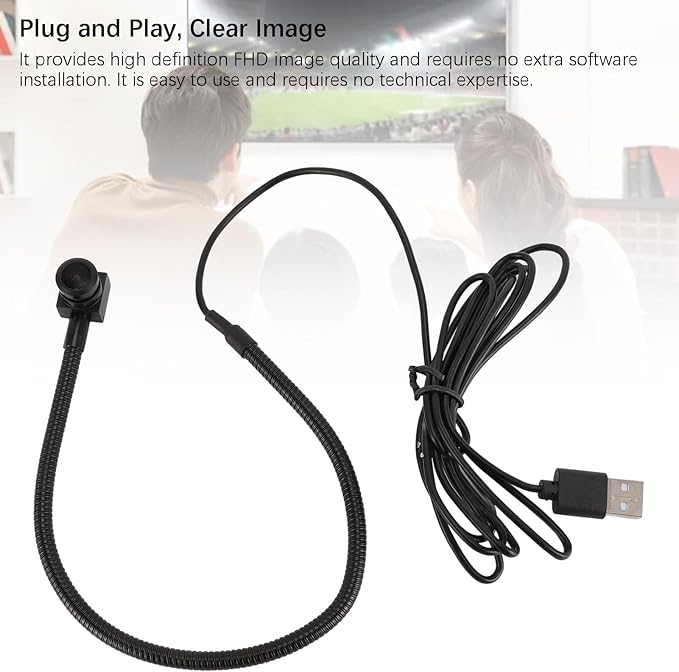 Yoidesu  5MP 1080p USB Webcam Plug and Play Middle Screen Cam Built in Microphone and Flexible Gooseneck Web Camera for Laptop Desktop Live Streaming Conferencing