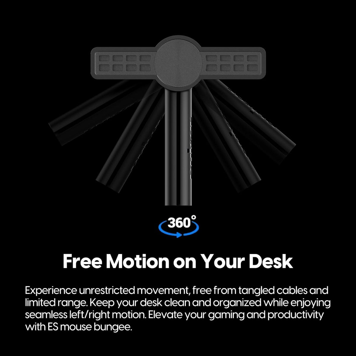 Pulsar Gaming Gears - Micro Bungee ES : Drag-Free Wired Mouse Support - Free Motion on Your Desk - Super Compact Size - Attach it to Your Monitor - Get More Space (Single Pack)