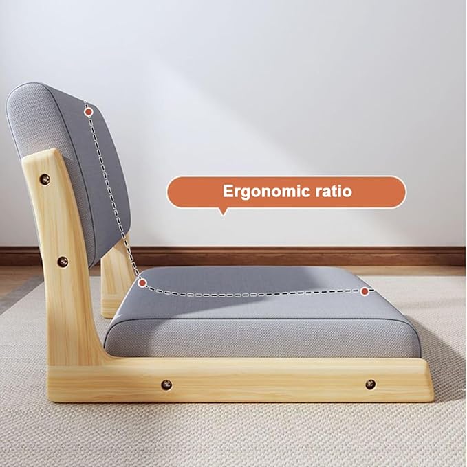 BTZHY Floor Chair Tatami Chair Japanese Style Upholstered Floor Chair Lazy Sofa Accent Meditation Floor Seat for Bay Window Living Room Bedroom