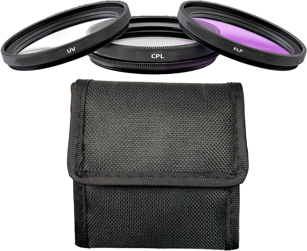 COMMANDER OPTICS 3 (67mm) Professional HD Piece Camera Lens Filter Kit (UV, CPL, FLD) with Carrying Case