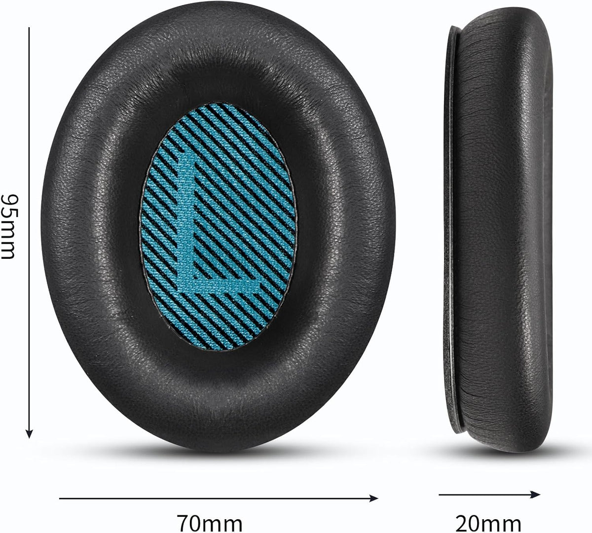 Headphones Replacement Ear Pads, Sheepskin Ear Cushions for Bose AE2/QuietComfort 15/QC25 Improved Durability, Ear Pads Cushions with High-Density Foam, Thickness and Sound Isolation -Black
