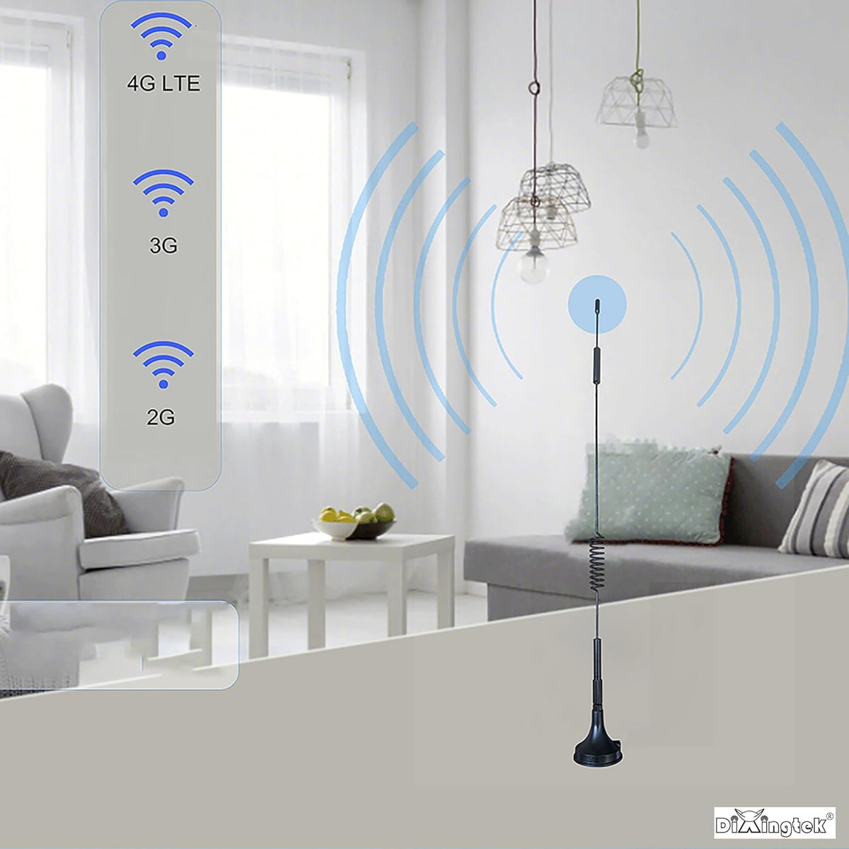 Dixingtek 3G 4G 4G 2 Pack 1-Meter 4G GSM LTE SMA Magnetic Antenna, Compatible with LTE Router Game Camera Network Card