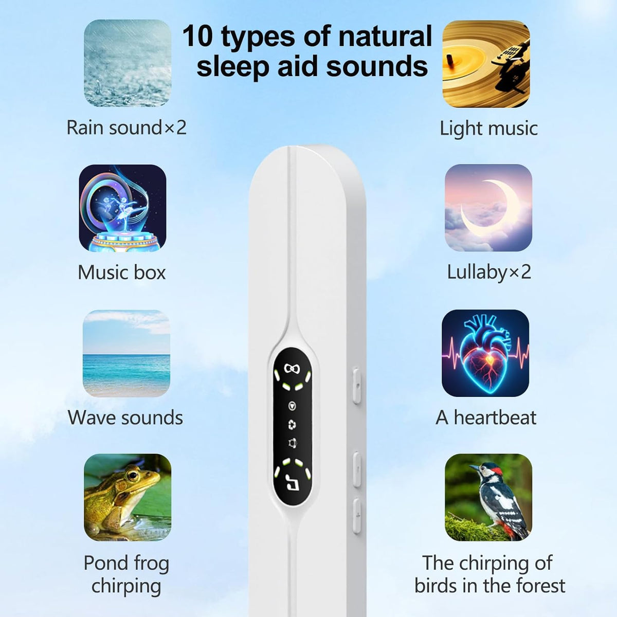 Hesond Pillow Speaker Bone Conduction Stereo Bluetooth Wireless Music Mini Portable Sleep Headphones Bar Sleep Speaker