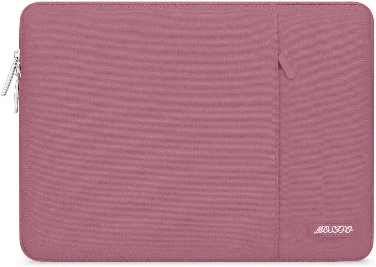 MOSISO Laptop Case 14 inch, 14 inch Laptop Sleeve Compatible with HP Lenovo Dell ASUS Acer, HP Stream, Dell Latitude, Lenovo IdeaPad, Polyester Vertical Computer Sleeve Bag with Pocket, Dusty Rose