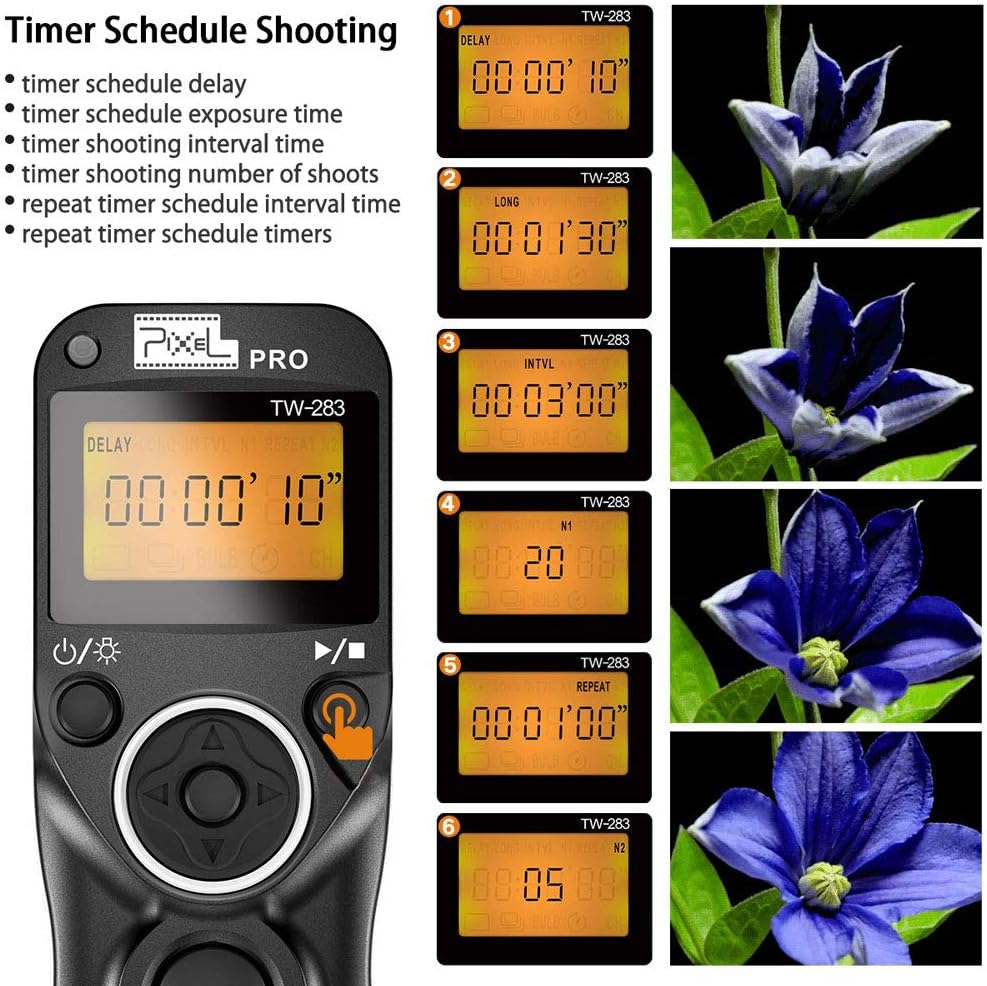 Remote Shutter Release Compatible for Panasonic, PIXEL TW-283 L1 Wireless Remote Control Wired Shutter Release Cable Compatible for Panasonic Cameras