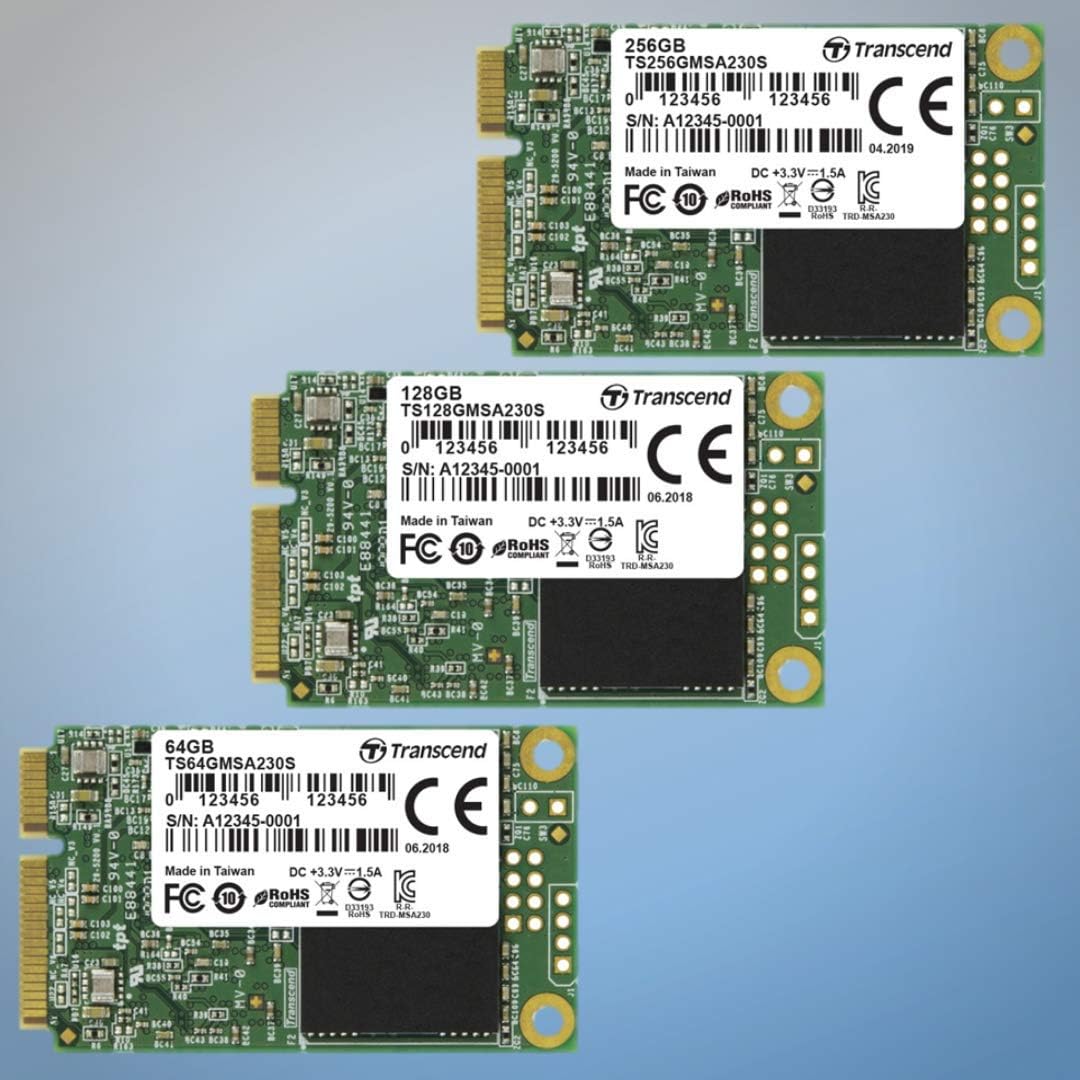 Transcend 64GB SATA III 6GB/S MSA230S mSATA SSD 230S Solid State Drive TS64GMSA230S (Pack of 5)