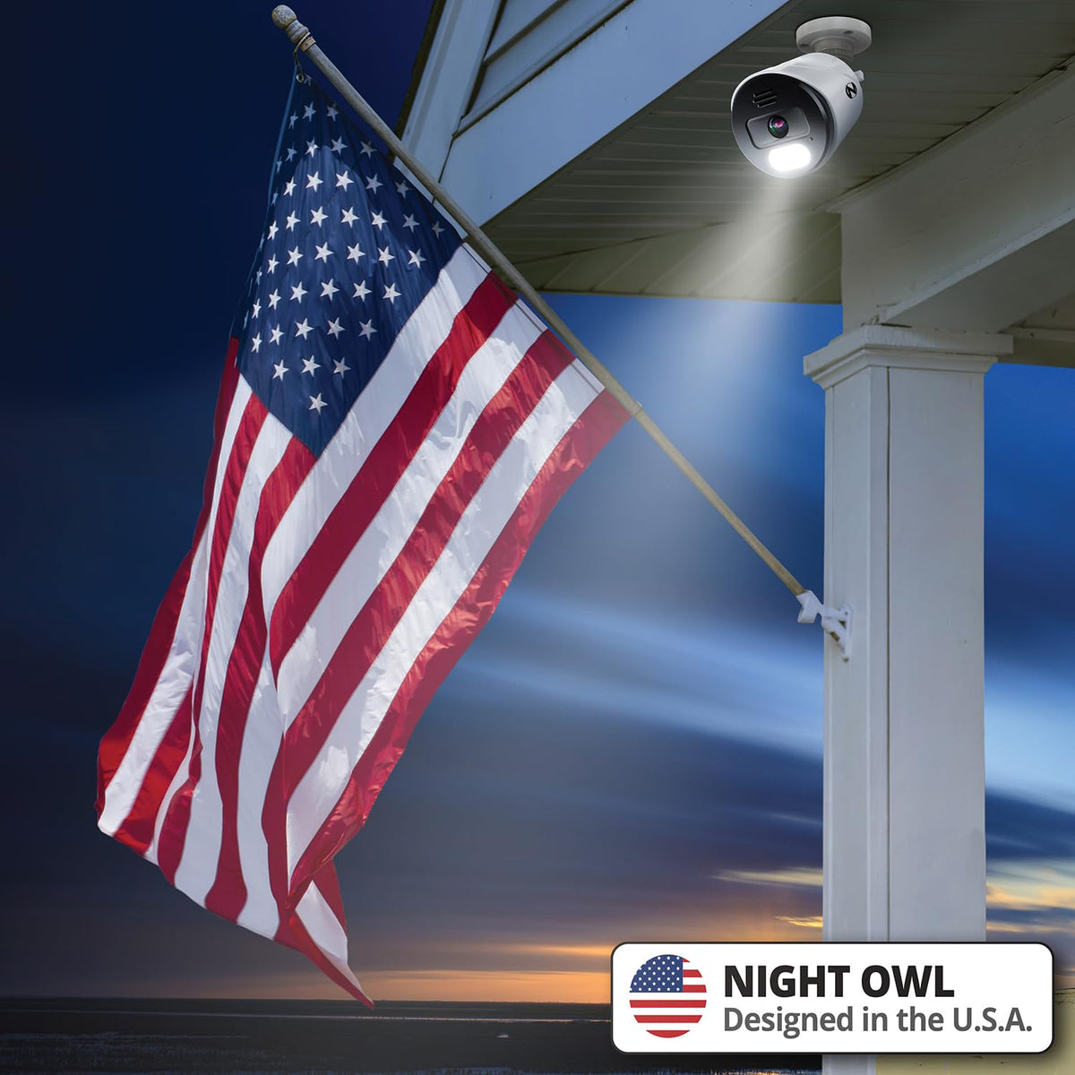 Night Owl Power Over Ethernet 12 Channel NVR Video Home Security Camera System with (4) Wired IP 4K HD Indoor/Outdoor Deterrence Cameras and 2TB Hard