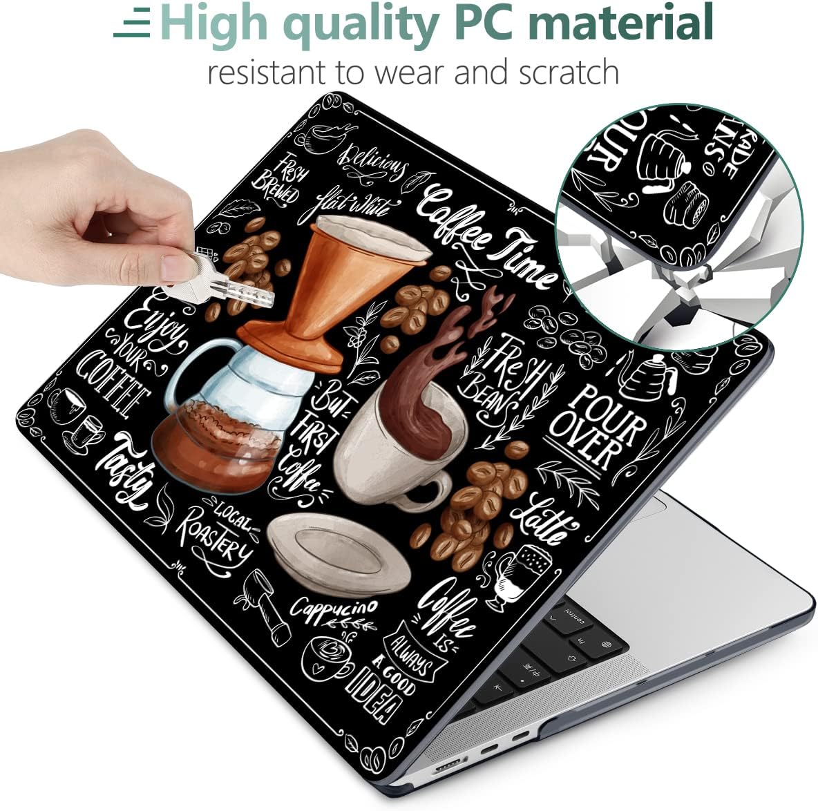 MEEgoodo Case for M4/M3/M2 MacBook Air 13.6 inch Case 2025 2024 2022, Fit Model A3240/A3113/A2681, Laptop Hard Shell with Keyboard Cover Compatible with MacBook Air 13 inch, Coffee