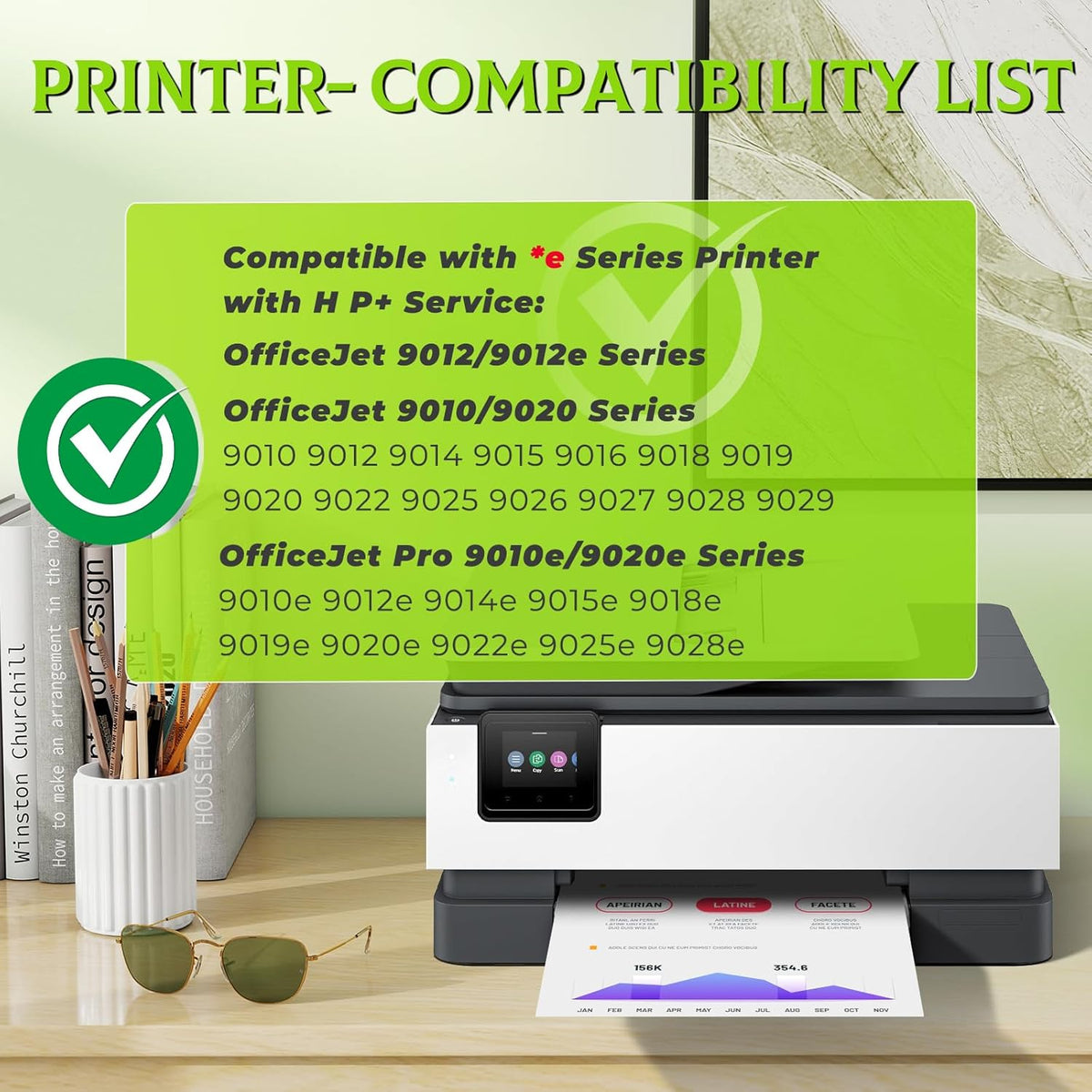 962 XL Ink Cartridges Combo Pack OfficeJet Pro 9015e 9018e 9025e 9010 9020 e Compatible for HP 962XL Ink Cartridges HP962XL/962 HP962XL Printer Ink for OfficeJet Pro 9010 9015 9018 9012 9025 9022 e