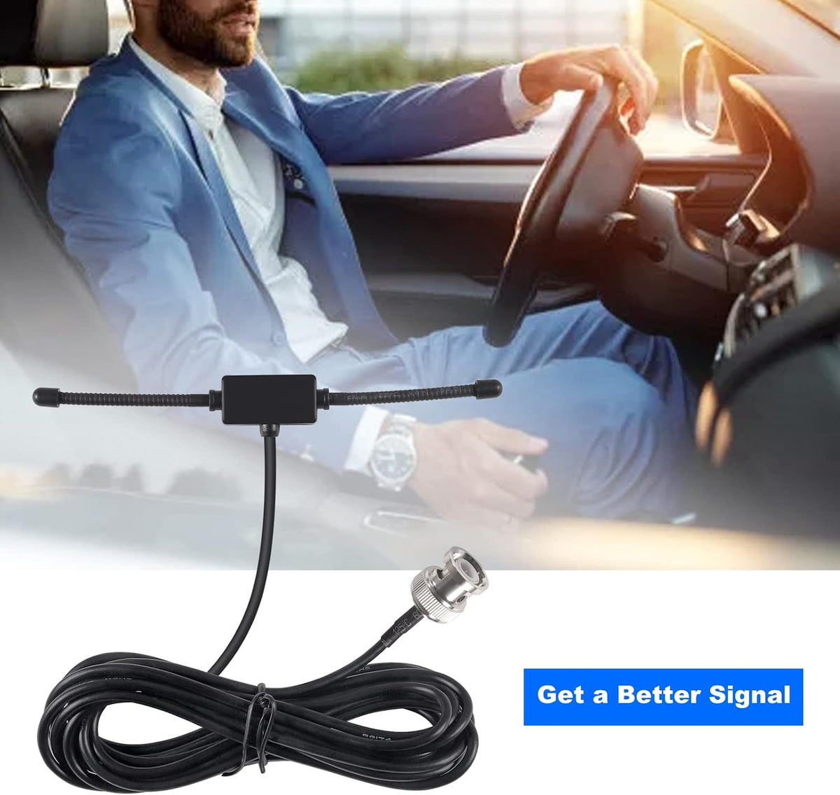 AEDIKO 20-1300MHz Police Radio Scanner Antenna Car Truck Adhesive Mount Ham Radio Mobile Scanner Antenna VHF UHF BNC