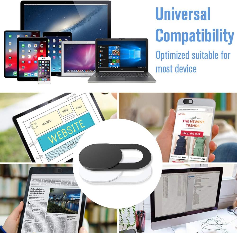 Ultra-Thin Laptop Webcam Cover [6 Pack], Compatible with MacBook, Laptop, PC, iMac, iPad, iPhone 6/7/8 Plus, Protect Privacy and Security