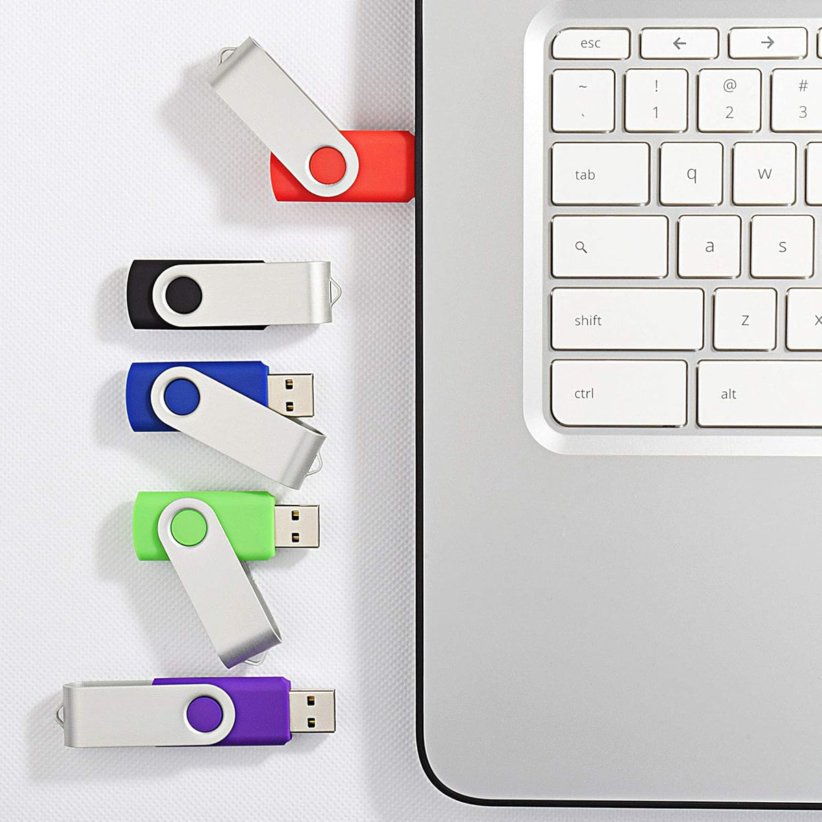 KOOTION 5 Pack 32GB Flash Drive USB 2.0 Thumb Drive Backup Memory Swivel Stick USB Drive (5 Mixed Color, 32G)