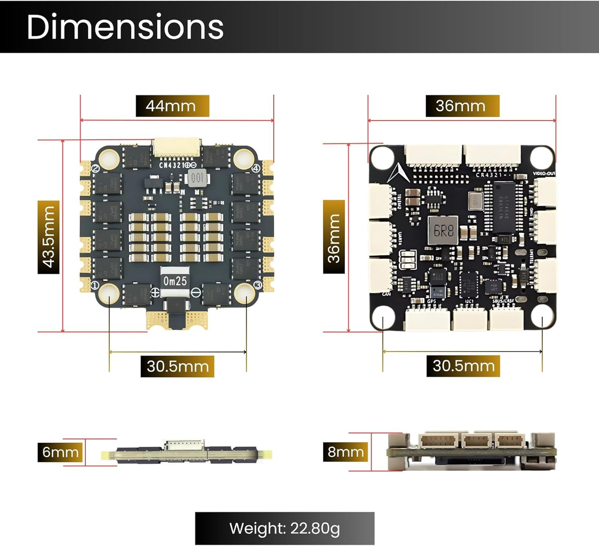AERO SELFIE H743 Flight Controller with 60A 8 bit ESC 30x30 Stack: Supports 2-6S LiPo, Dual IMU, Compass, Barometer, Compatible with Betaflight, INAV, PX4, Ardupilot for FPV & Racing Drones