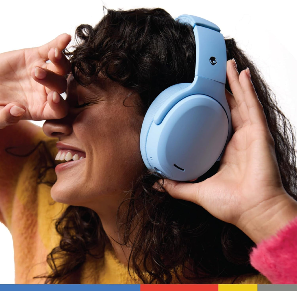 Skullcandy Crusher ANC 2 Over-Ear Noise Canceling Wireless Headphones with Sensory Bass and Extra Charging Cable, 50 Hr Battery, Microphone, Works with Bluetooth Devices - Preppy Summer Resort