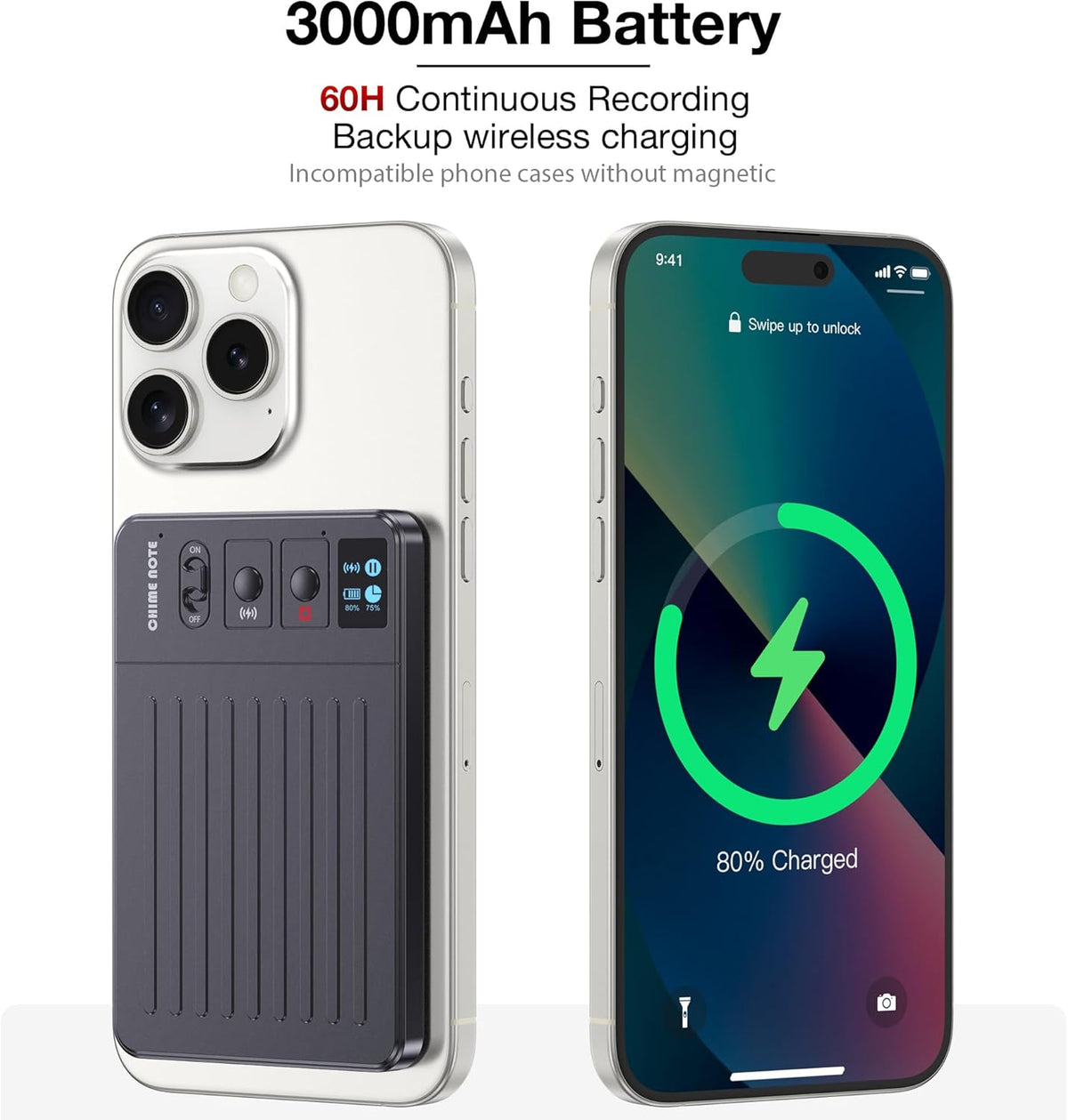AI Voice Recorder, Voice Recorder with No Fee for Transcribe & Summarize Empowered by ChatGpt, App Control, Support 107 Languages,64GB Memory,Audio Recorder for Lectures/Meetings/Calls/Interview