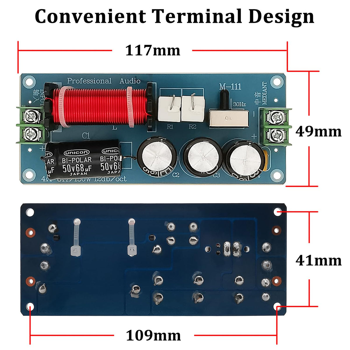 HiQltyla 150W 1-Way M-111 4 8 2Pack Mediant Speaker Crossover for Car/Home Audio, Passive Crossover for HiFi Car/Home