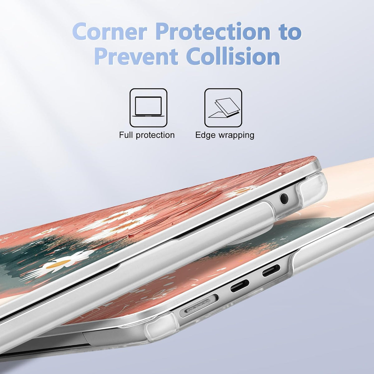 Case for MacBook Air 15 Inch 2025 2024 2023 Release M4 A3241 M3 A3114 M2 A2941, Hard Shell with Screen Protector & Keyboard Cover, Compatible with Touch ID, Mountains
