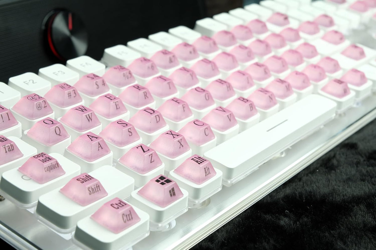 80 Pcs Keyboard Sticker for Long Nails Typing and Gaming, Symbolic and Alphanumeric Sticky Silicone Keys for Keyboards and Laptop (Purple)