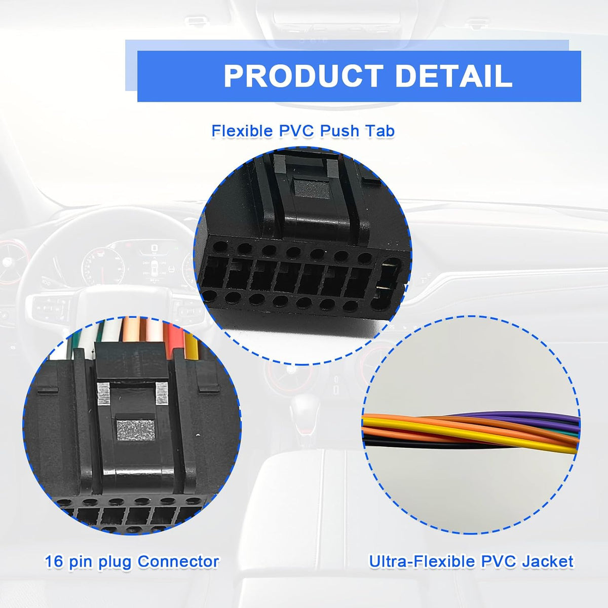 CmeRto 16 bv9955 bv9958 bv9962 bv9974 bv9982 bv8728b bv8975b bv9964b Pin Automobile Radio Cable Harness Compatible