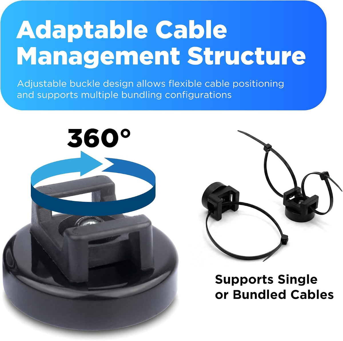 Eveco 24 24 Magnetic Zip Tie Mount Wire Holder - Magnetic Holders with Cable Ties Magnet Clips for Multipurpose Cable