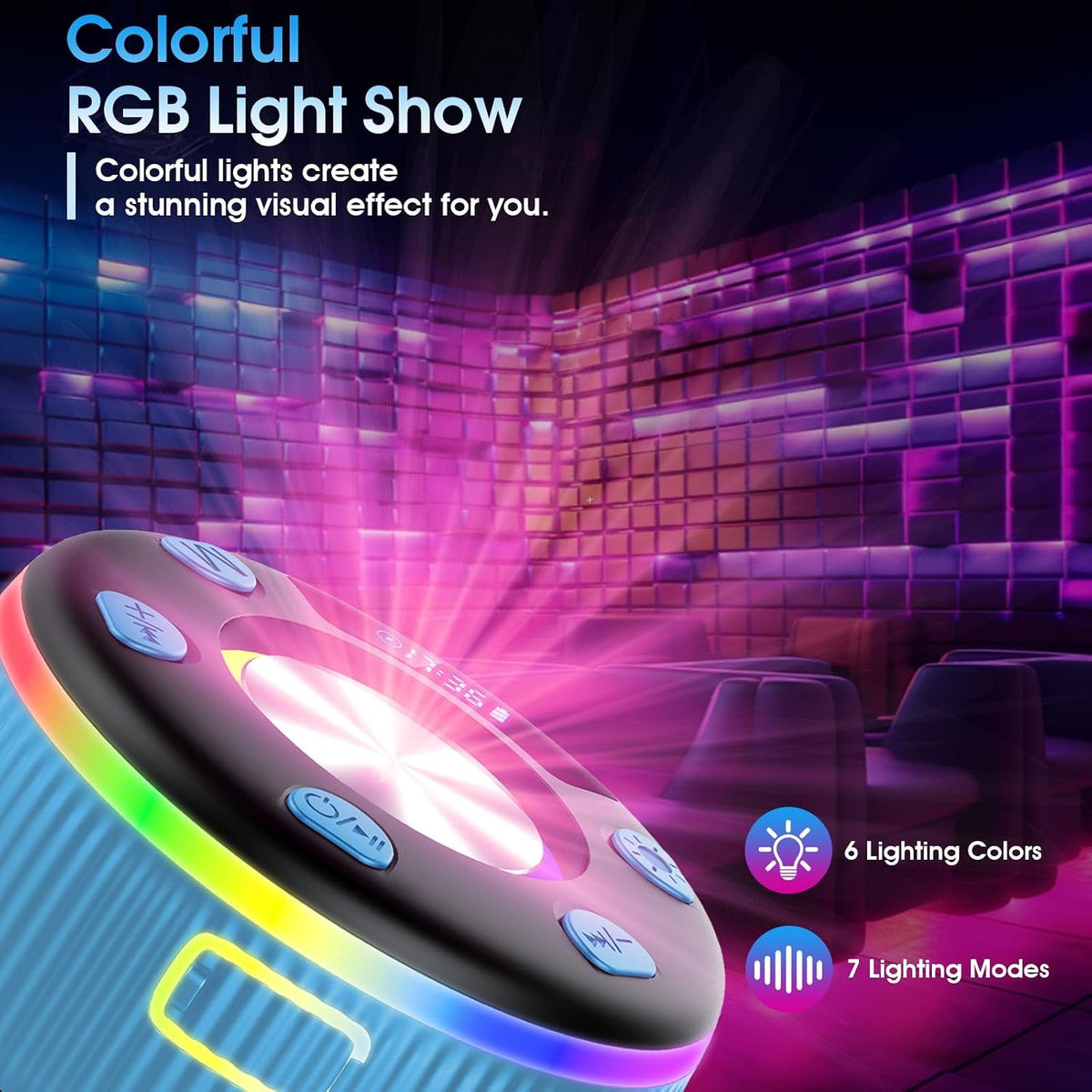 dotn 2026 360 Bluetooth Shower Speaker, Digital Display Portable Speaker with Suction Cup, LED Light, HD Stereo Sound