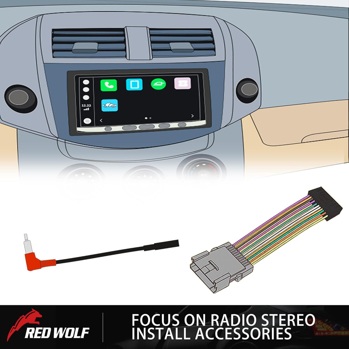 2002-2006, 2001-2007 2000-2006 RED WOLF Stereo Wiring Harness for Dodge Ram Jeep Chrysler w/Wire Connector Butt Install