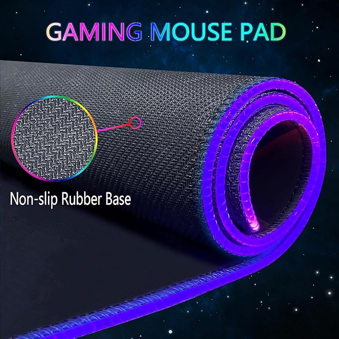 RGB Gaming Mouse Pad Large Mousepad with Led Light Gaming Accessories Keyboard Pad for Desk Non-Slip Rubber Base Big Mouse Mat for Gamer 31.5 X 11.8 Inch Japanese Streets